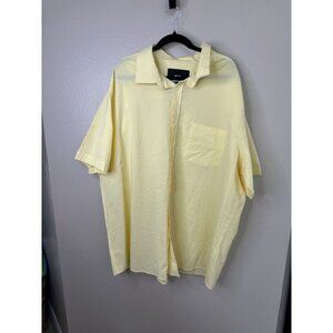 Winston Mens Yellow‎ Shirt 3xt Short sleeve cotton button up collared